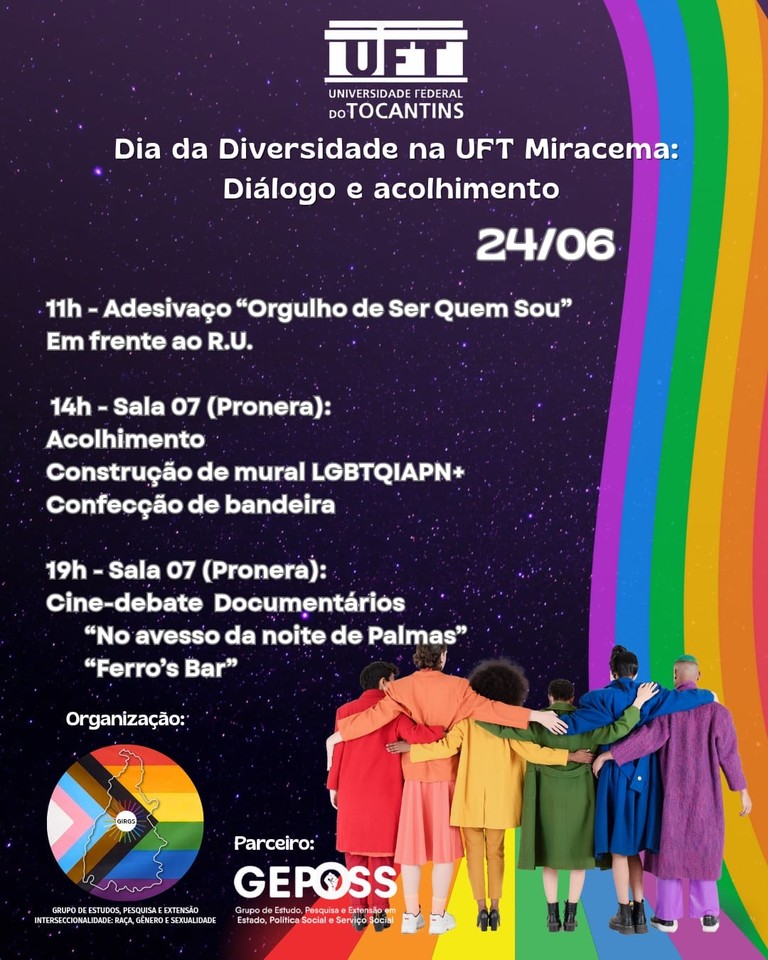 Cartaz com a programação da atividade